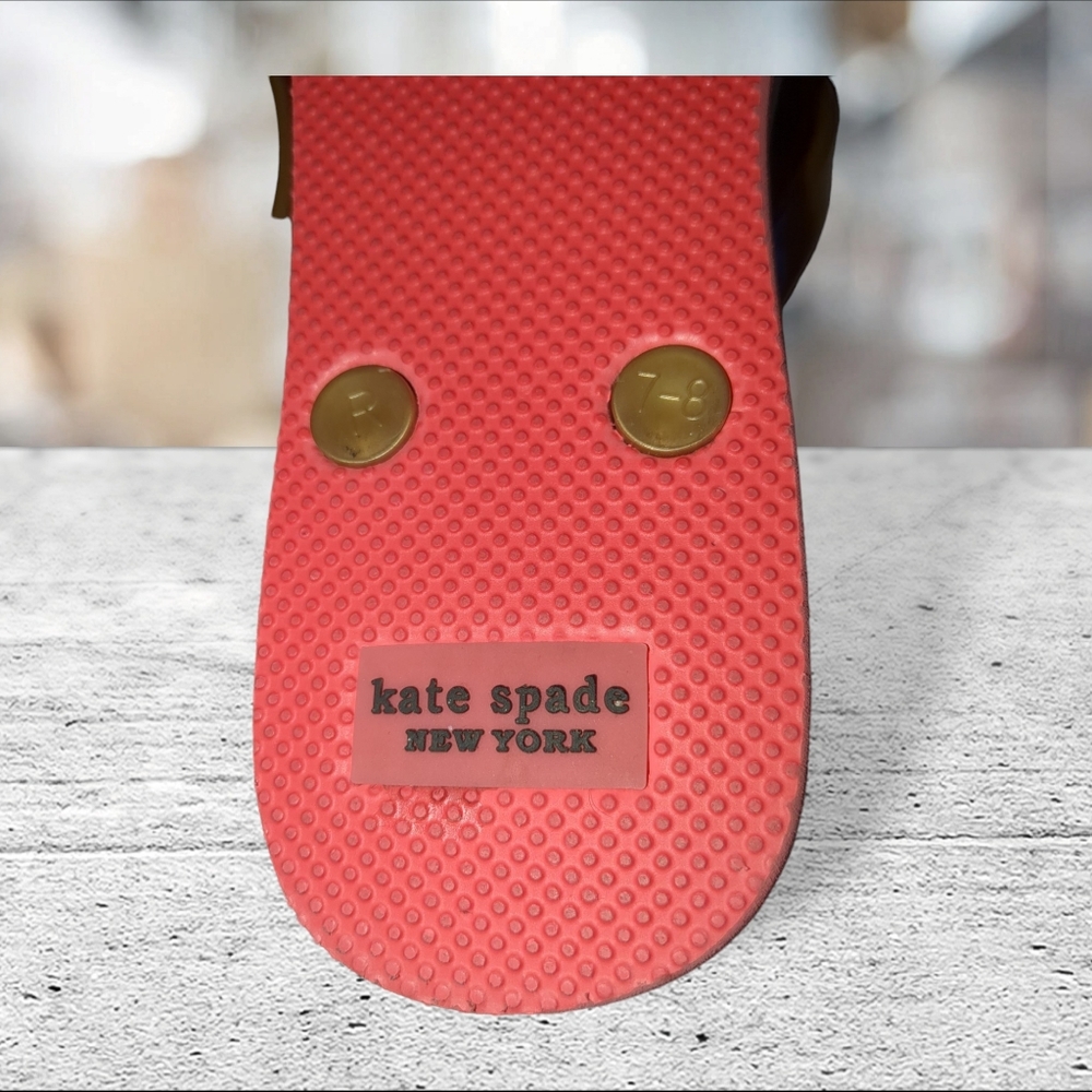 Kate spade Nassau flamingo flip flops/thong/sandals/shoes size 7-8 - Picture 10 of 12